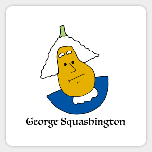 George Squashington History Pun Cartoon Illustration Sticker